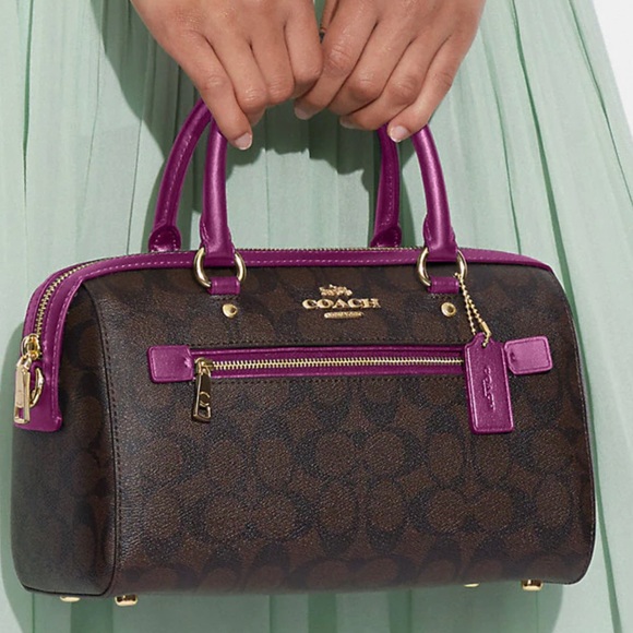 NWT Coach Rowan Satchel in signature Canvas - Picture 3 of 12